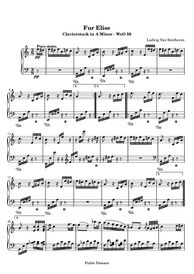 Ejemplo de partitura para piano